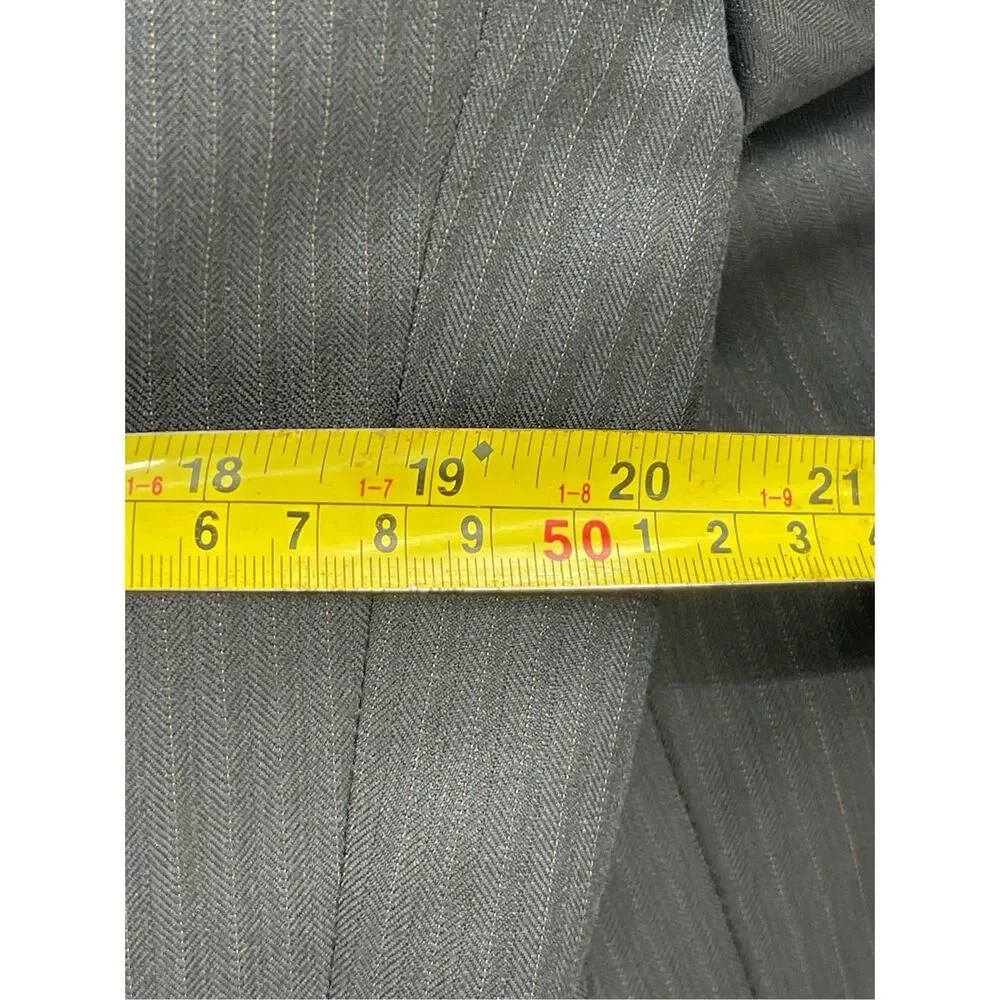 Luciano Barbera Suit Jacket Sport Coat Double Breasted Men 39‎ Black Striped